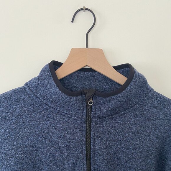 Beverly Hills Polo Club Men's (XL) Fleece Blue & Black 3/4 Zip Pull Over - Picture 3 of 10
